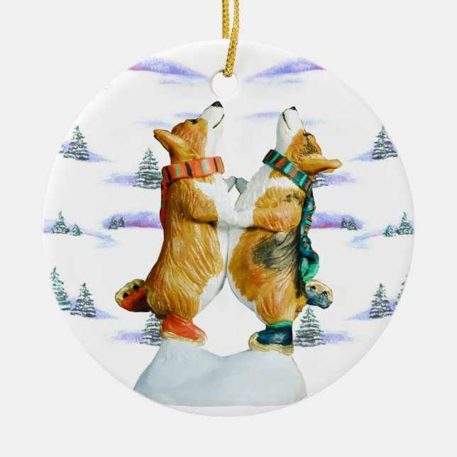 Pembroke Welsh Corgi Circle Ornament (Framsidan)