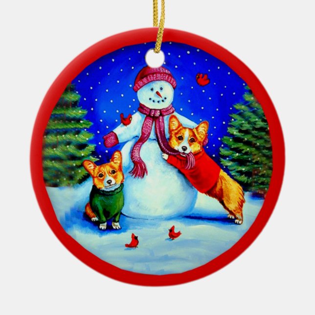 Pembroke Welsh Corgi Circle Ornament (Framsidan)