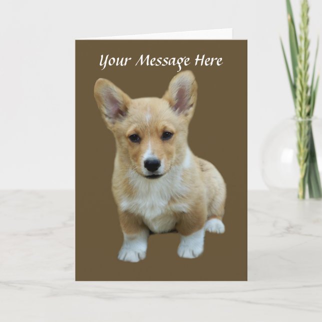 Pembroke Welsh Corgi Cute Greeting Card Helgkort (Framsida)