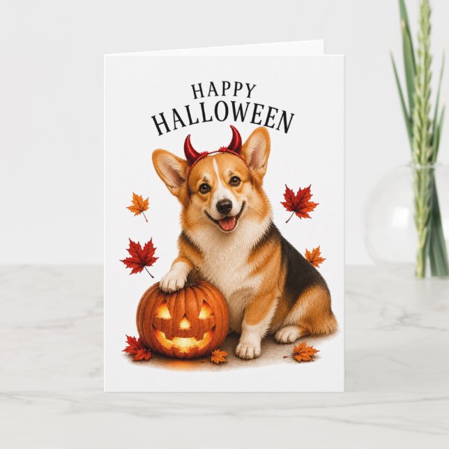 Pembroke Welsh Corgi Djävul Hund Kort (Framsida)
