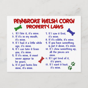 PEMBROKE WELSH CORGI Egendom Laws 2 Vykort