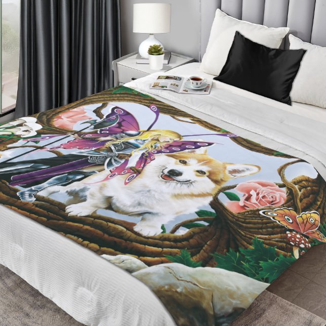 Pembroke Welsh Corgi Fairy Fantasy Fleecefilt (Skapare uppladdad)