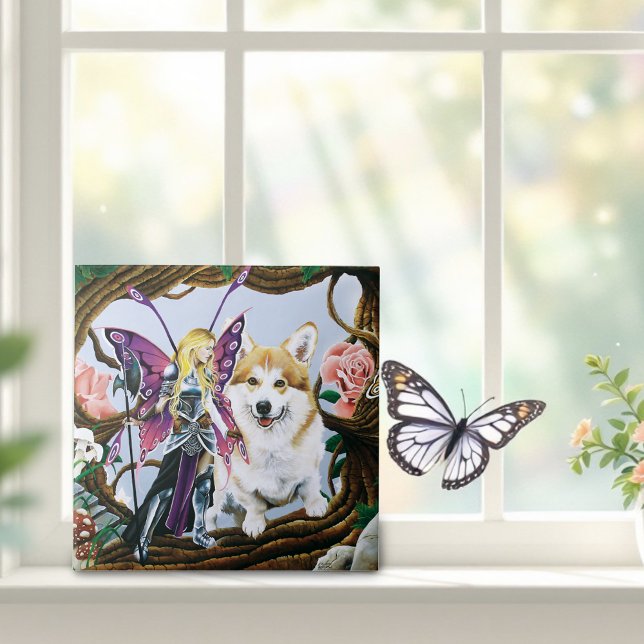 Pembroke Welsh Corgi Fairy Fantasy Kakelplatta (Skapare uppladdad)