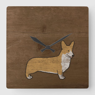 Pembroke Welsh Corgi Fyrkantig Klocka