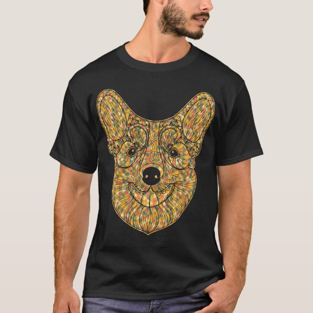 Pembroke Welsh Corgi Geometric T Shirt (Framsida)