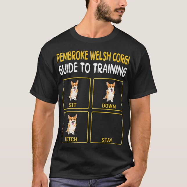 Pembroke Welsh Corgi Guide to Training Hund T Shirt (Framsida)