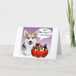 Pembroke Welsh Corgi Halloween Candy Kort