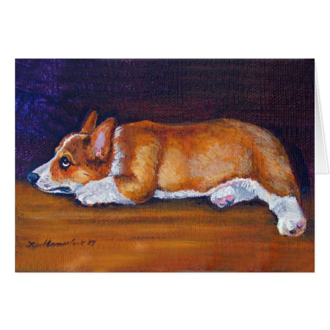 Pembroke Welsh Corgi Hälsningskort (Framsidan Horizontal)