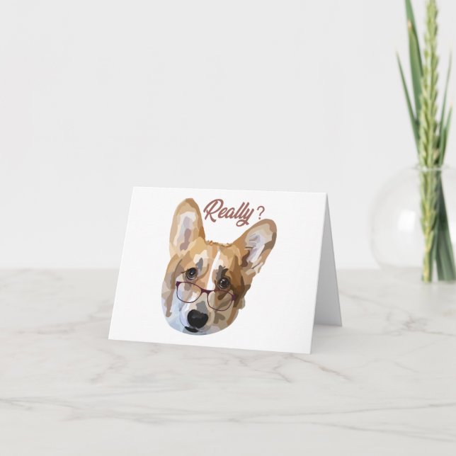 Pembroke Welsh Corgi Hand plockade Digital Art Kort (Framsida)