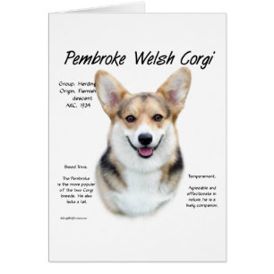 Pembroke Welsh Corgi Historik design Hälsningskort