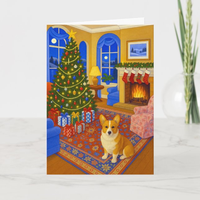 Pembroke Welsh Corgi Holiday Card Helgkort (Framsida)