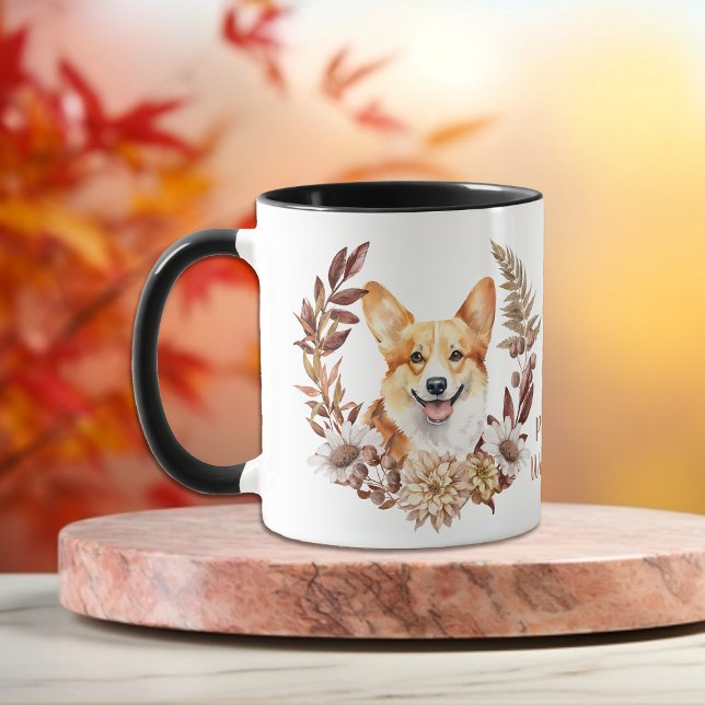 Pembroke Welsh Corgi Hund Autumn Wandeans Mugg (Skapare uppladdad)