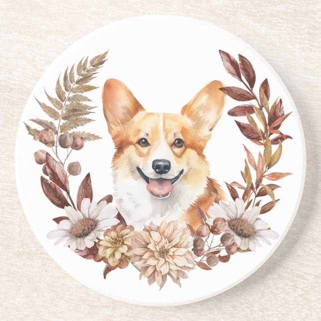 Pembroke Welsh Corgi Hund Autumn Wandeans Underlägg (Framsidan)