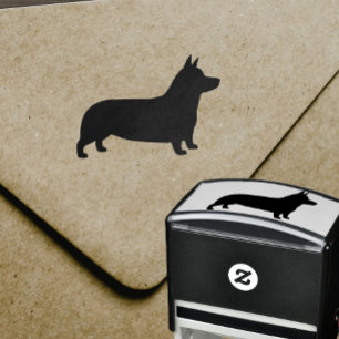Pembroke Welsh Corgi Hund aveln Silhouette Självfärgande Stämpel