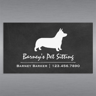 Pembroke Welsh Corgi Hund aveln Silhouette Visitkortmagnet