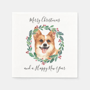 Pembroke Welsh Corgi Hund Elegant God jul Pappersservett
