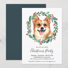 Pembroke Welsh Corgi Hund Elegant jul Party Inbjudningar