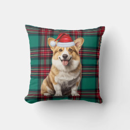 Pembroke Welsh Corgi Hund Grönt Plade jul Kudde