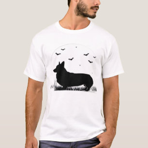 Pembroke Welsh Corgi Hund ? Halloween Moon Silhuet T Shirt