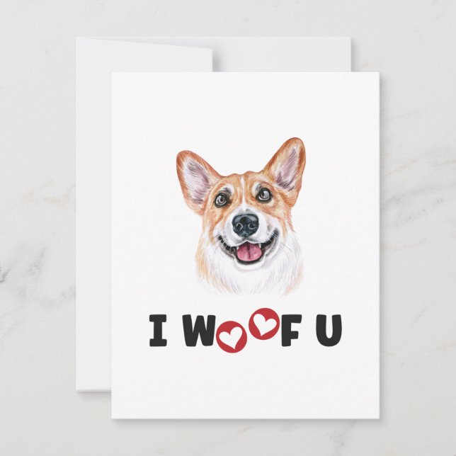 Pembroke Welsh Corgi Hund I Woof You (Framsida)