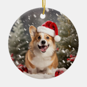 Pembroke Welsh Corgi Hund jul Keepsaké Julgransprydnad Keramik