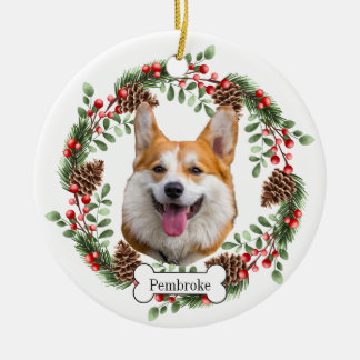 Pembroke Welsh Corgi hund Julgransprydnad Keramik