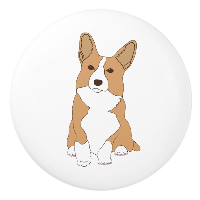 Pembroke Welsh Corgi Hund Knopp (Framsidan)