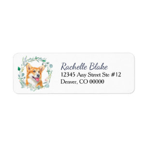 Pembroke Welsh Corgi Hund Krans Returadress Etikett