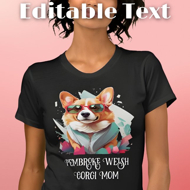Pembroke Welsh Corgi Hund Mamma Sunglass T Shirt (Skapare uppladdad)