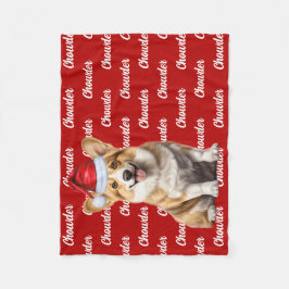 Pembroke Welsh Corgi Hund Namn jul Helgdag Fleecefilt