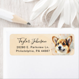Pembroke Welsh Corgi Hund Returadressetikett Returadress Etikett
