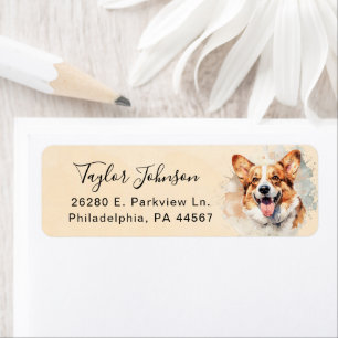 Pembroke Welsh Corgi Hund Returadressetikett Returadress Etikett