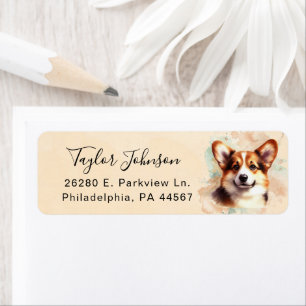 Pembroke Welsh Corgi Hund Returadressetikett Returadress Etikett
