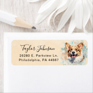 Pembroke Welsh Corgi Hund Returadressetikett Returadress Etikett