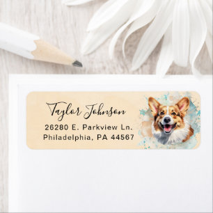Pembroke Welsh Corgi Hund Returadressetikett Returadress Etikett