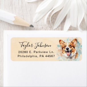 Pembroke Welsh Corgi Hund Returadressetikett Returadress Etikett