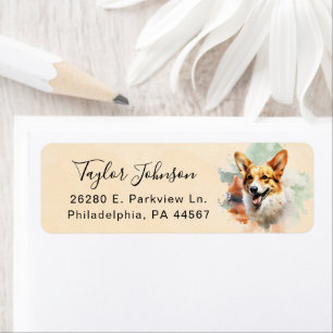 Pembroke Welsh Corgi Hund Returadressetikett Returadress Etikett