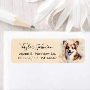 Pembroke Welsh Corgi Hund Returadressetikett Returadress Etikett