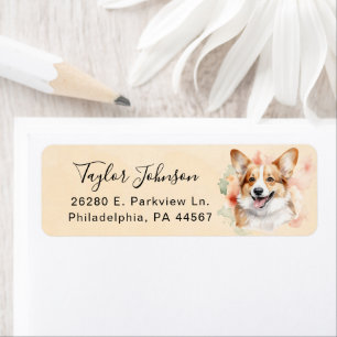 Pembroke Welsh Corgi Hund Returadressetikett Returadress Etikett