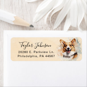 Pembroke Welsh Corgi Hund Returadressetikett Returadress Etikett