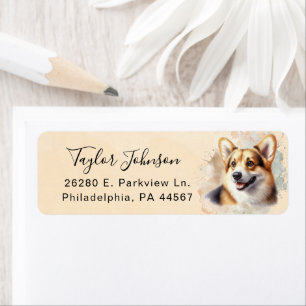 Pembroke Welsh Corgi Hund Returadressetikett Returadress Etikett