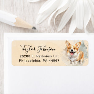 Pembroke Welsh Corgi Hund Returadressetikett Returadress Etikett