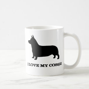 Pembroke Welsh Corgi Hund Silhouette Anpassningsba Kaffemugg