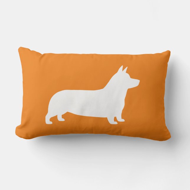 Pembroke Welsh Corgi Hund Silhouette Lumbarkudde (Framsida)
