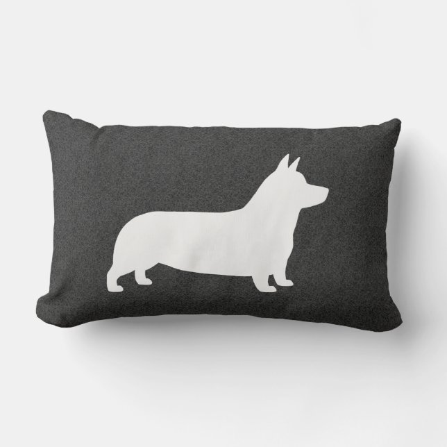 Pembroke Welsh Corgi Hund Silhouette Lumbarkudde (Framsida)