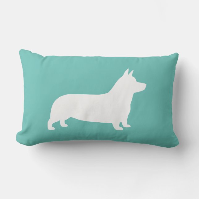 Pembroke Welsh Corgi Hund Silhouette Lumbarkudde (Framsida)