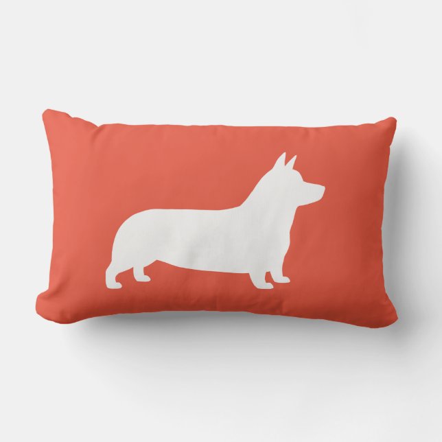 Pembroke Welsh Corgi Hund Silhouette Lumbarkudde (Framsida)
