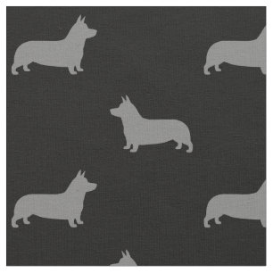 Pembroke Welsh Corgi Hund Silhouettes Mönster Tyg