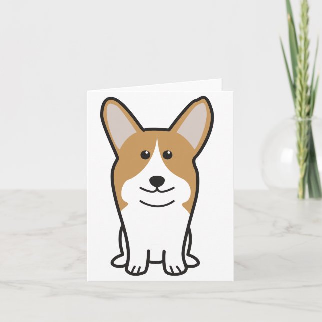Pembroke Welsh Corgi Hund Tecknad Kort (Framsida)