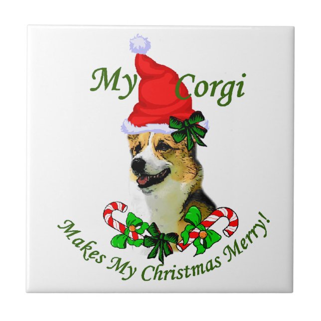 Pembroke Welsh Corgi jul Kakelplatta (Framsidan)